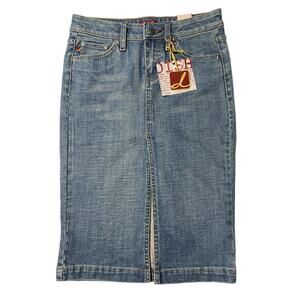 Rare Vintage Y2k 2000's Dish Denim “Jane Dean” Denim Pencil Skirt Size 25 NWT